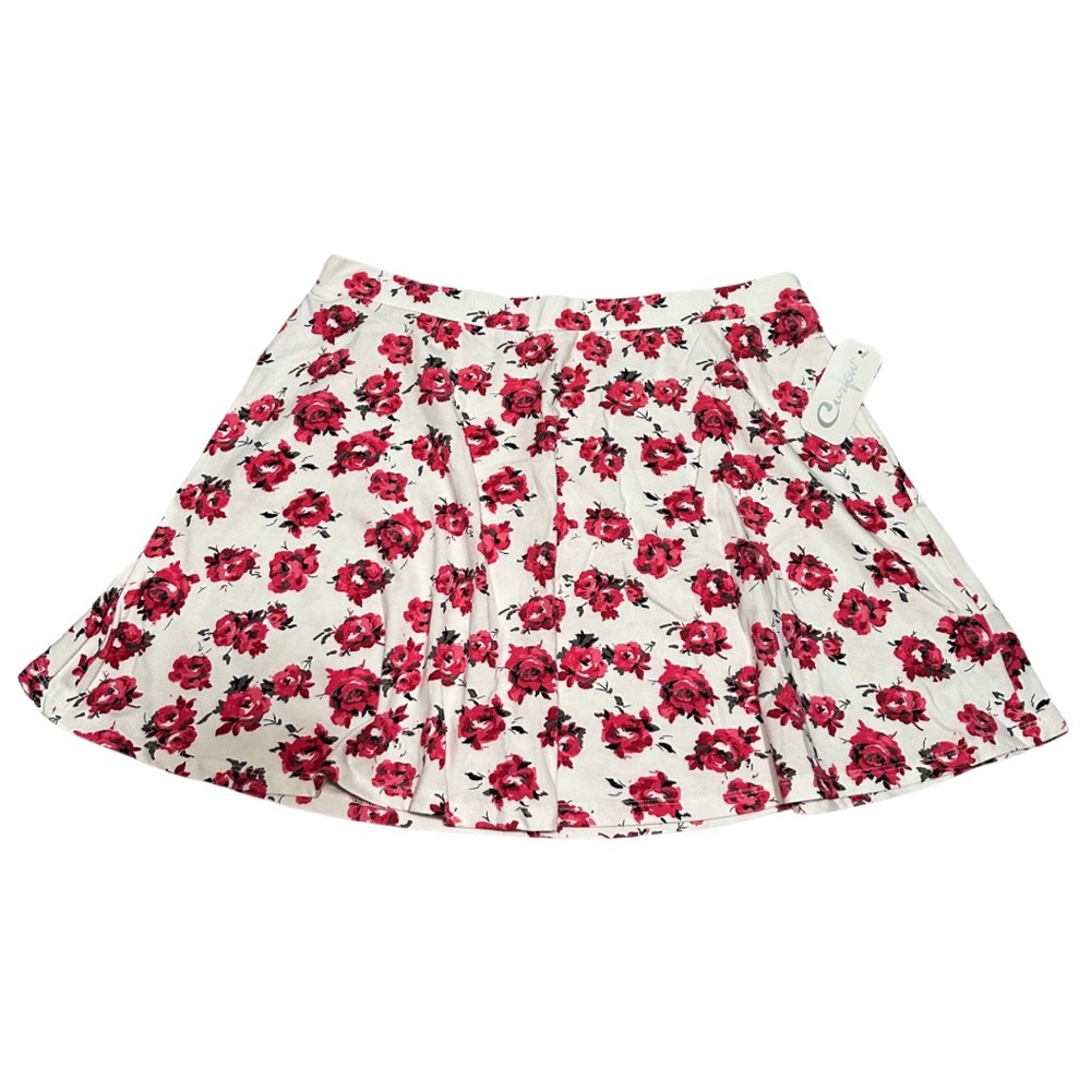 NWT Women’s Floral White and Pink Skater Skirt Size Large